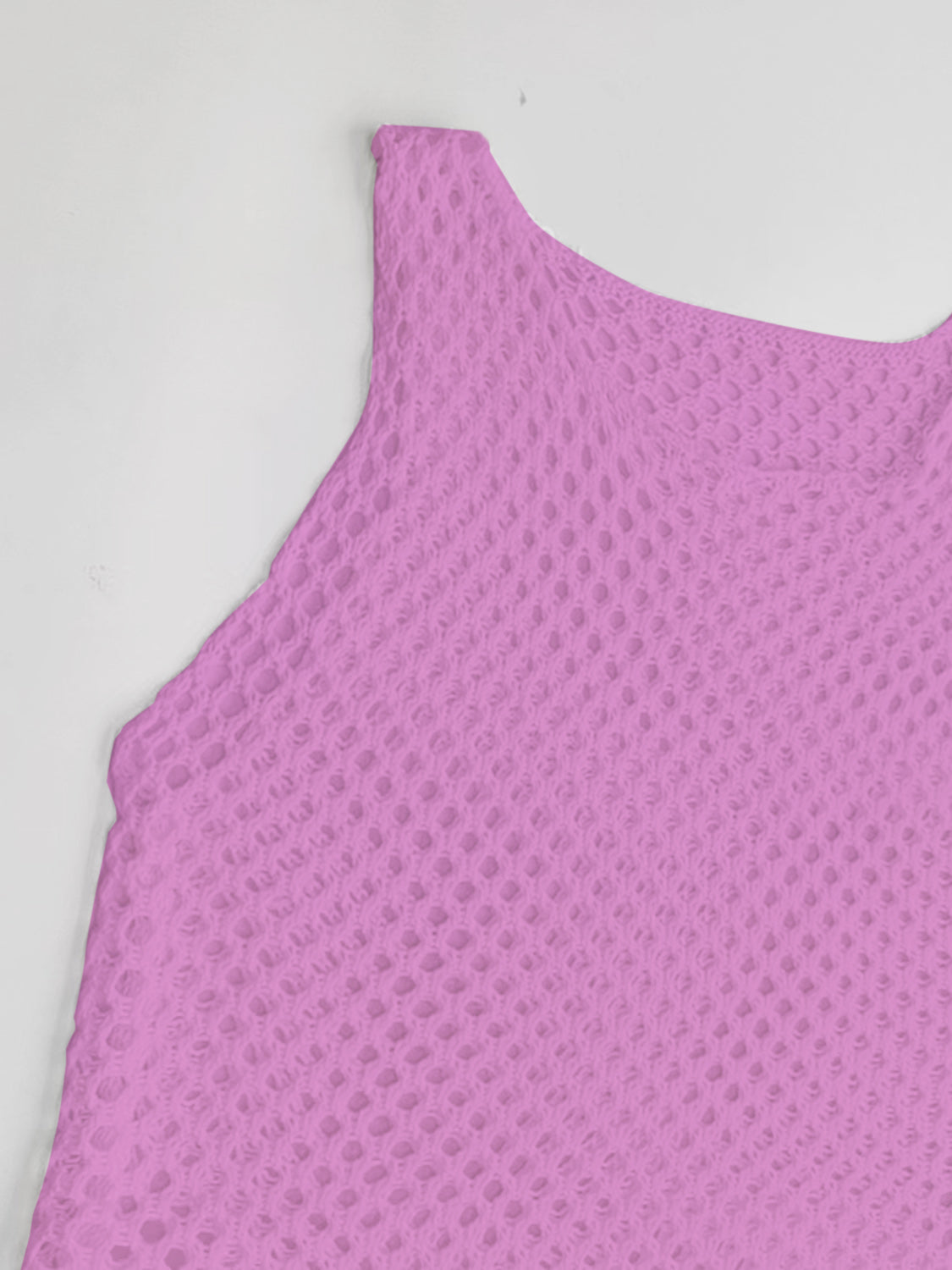 Vestido playero sin mangas con borlas y dobladillo calado