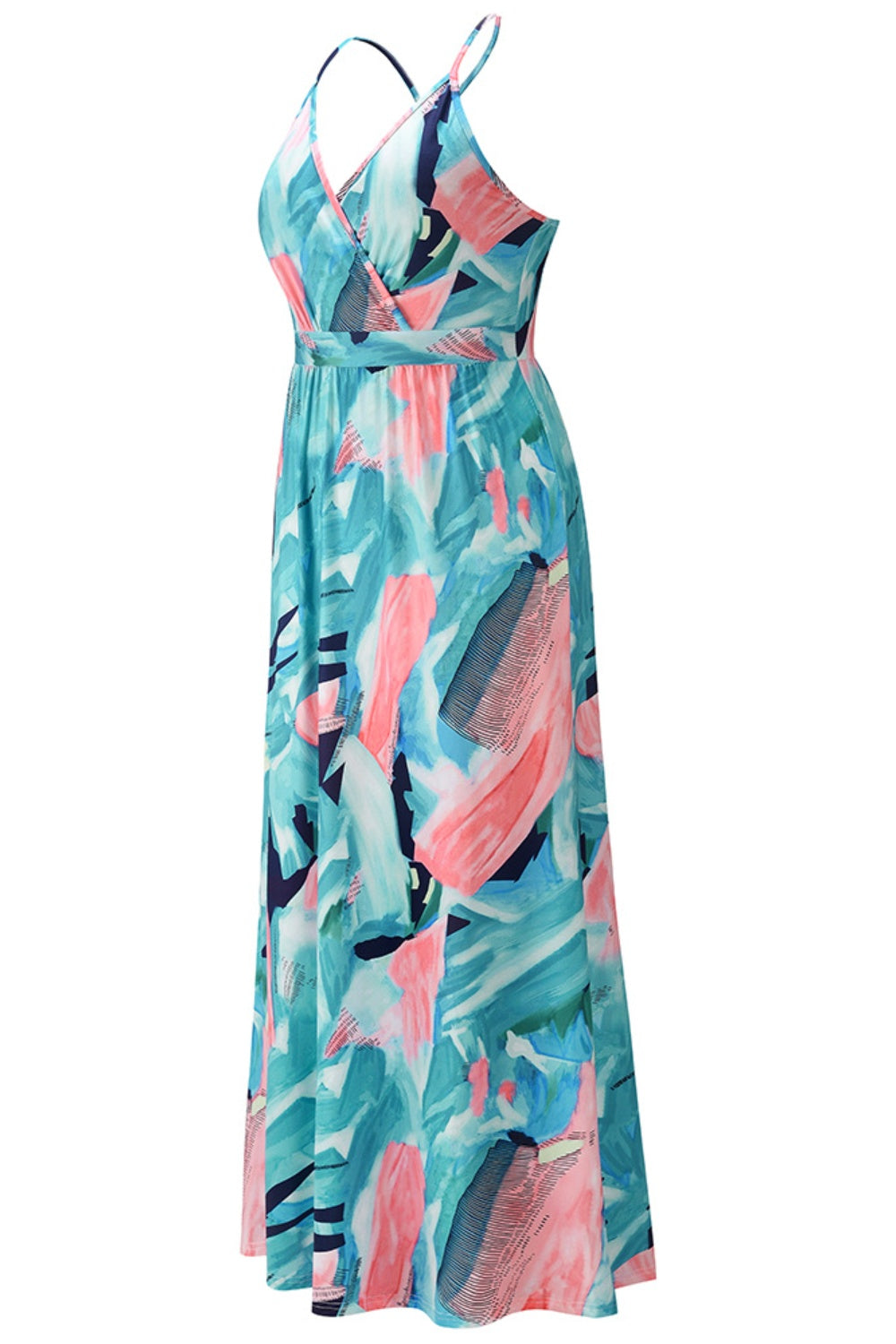 Vestido de tirantes cruzado con estampado cruzado