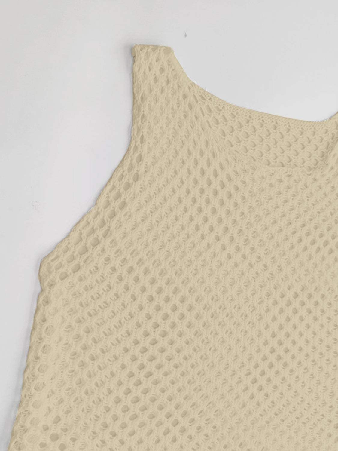 Vestido playero sin mangas con borlas y dobladillo calado