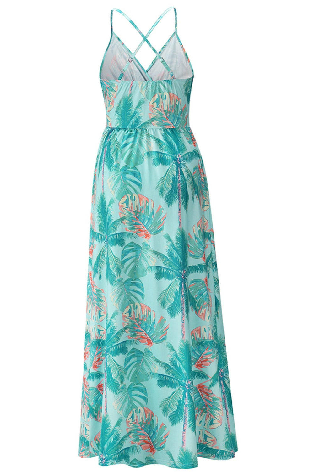 Vestido de tirantes cruzado con estampado cruzado