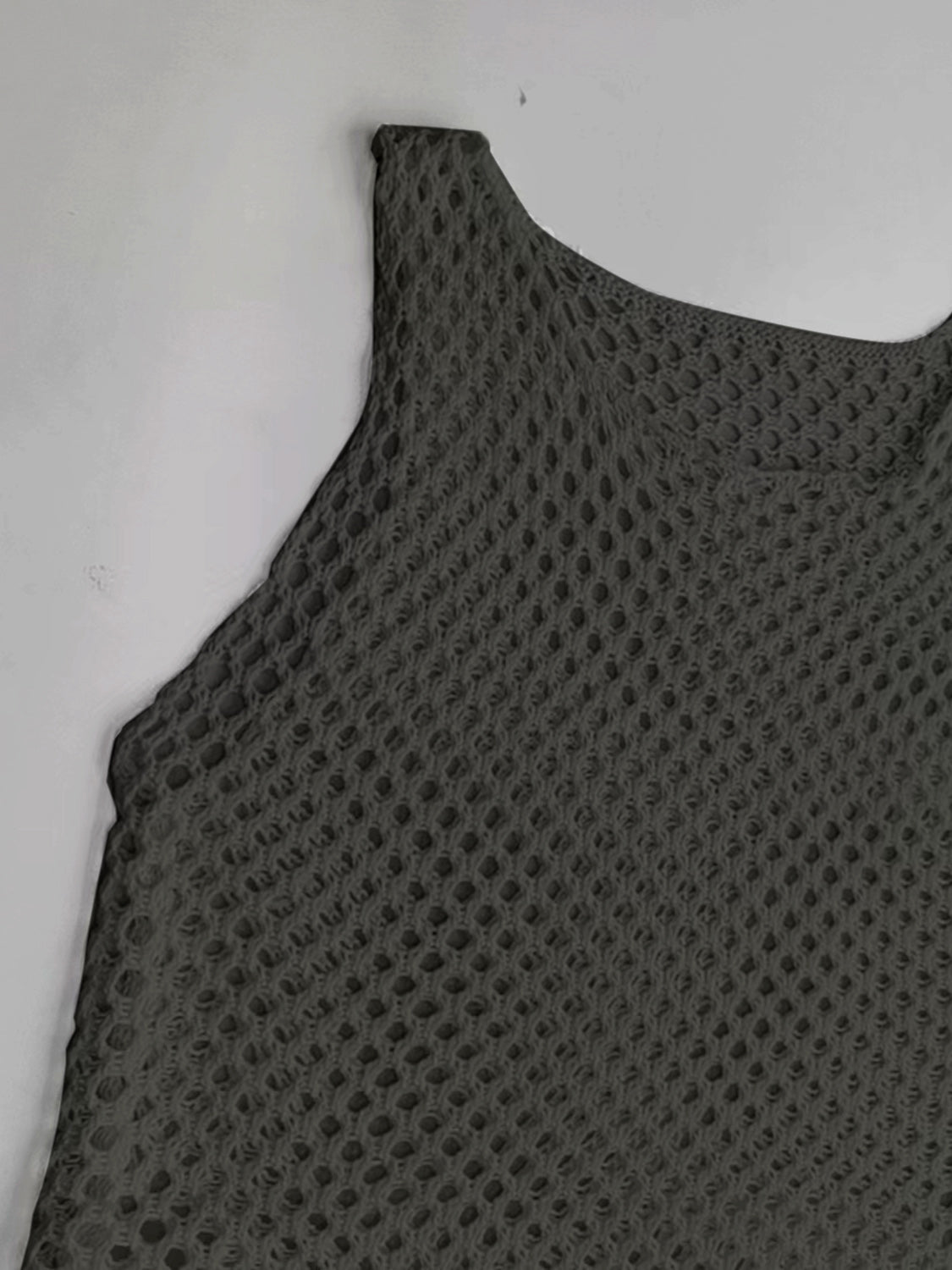 Vestido playero sin mangas con borlas y dobladillo calado