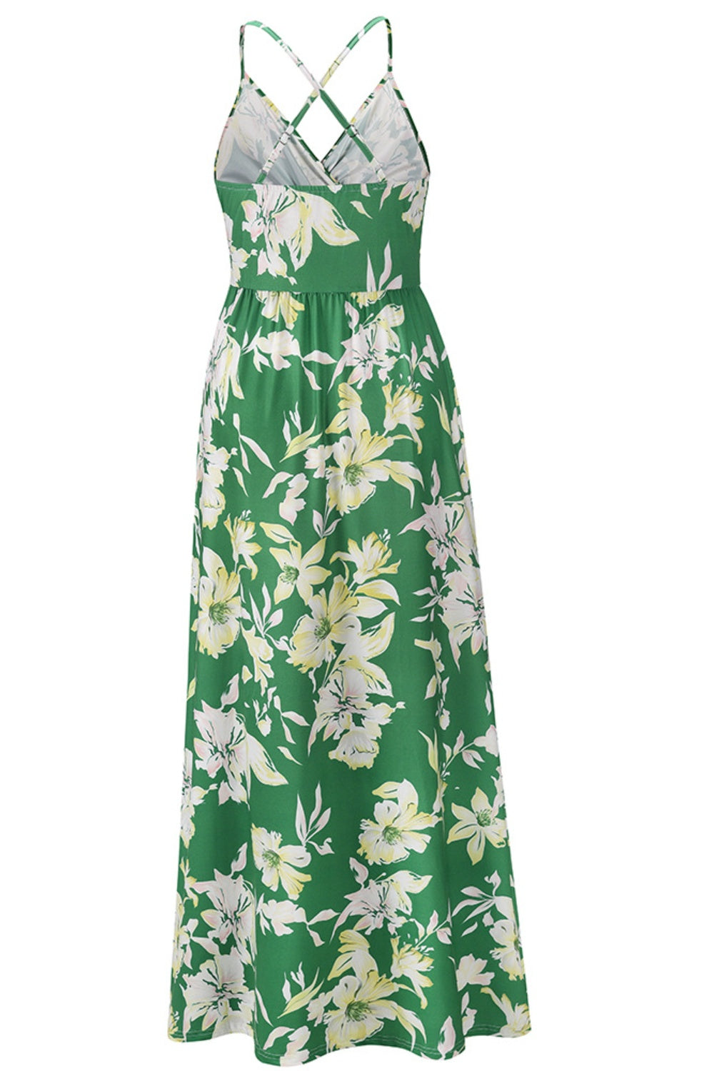 Vestido de tirantes cruzado con estampado cruzado