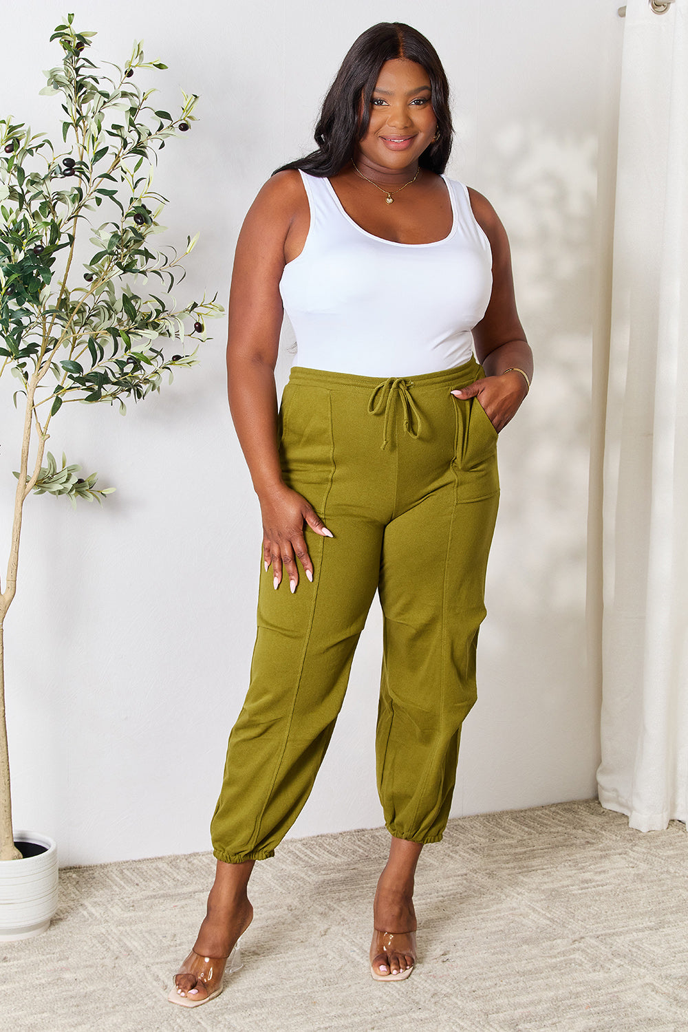 Pantalones deportivos con cordón y bolsillos de tamaño completo de Culture Code