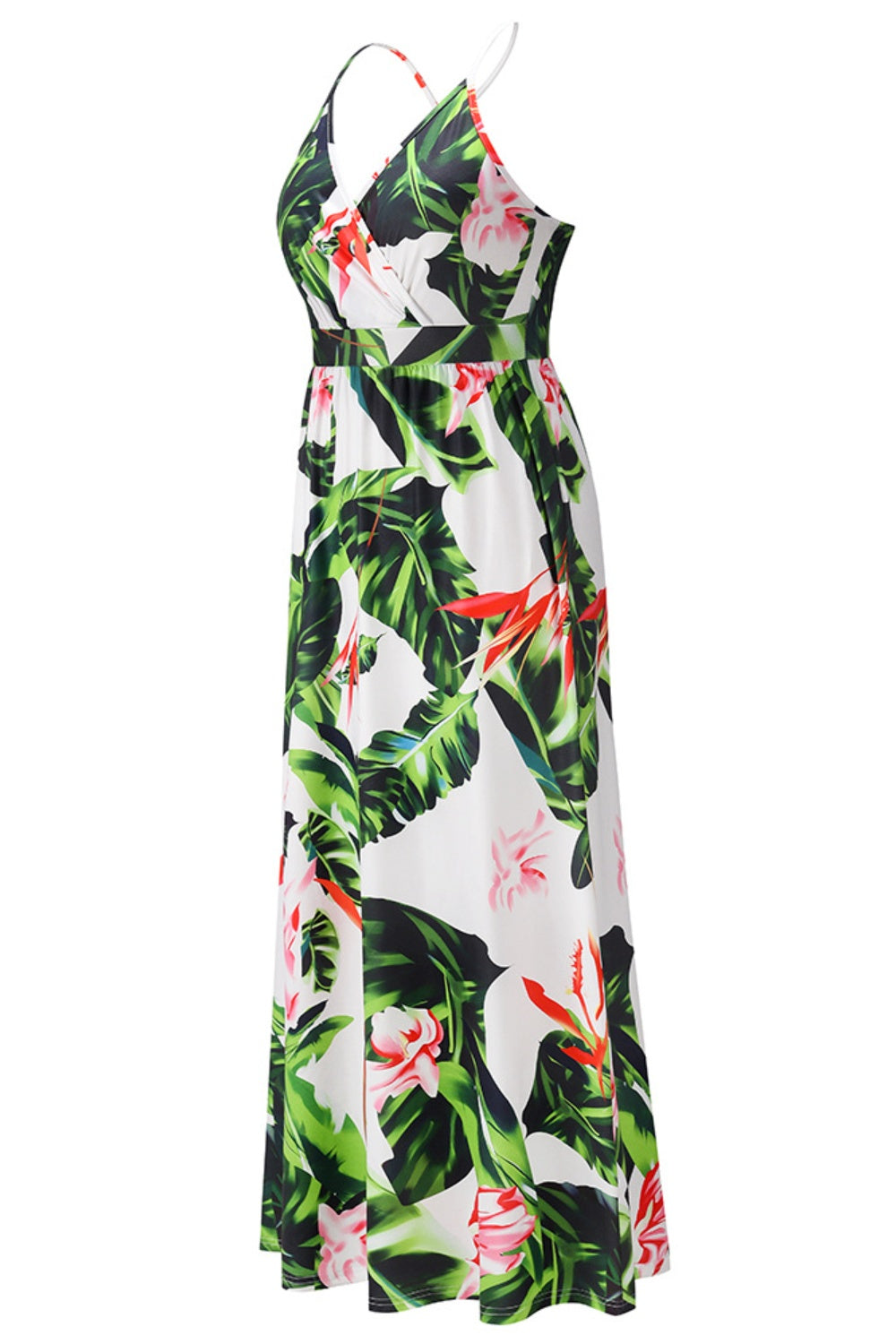 Vestido de tirantes cruzado con estampado cruzado