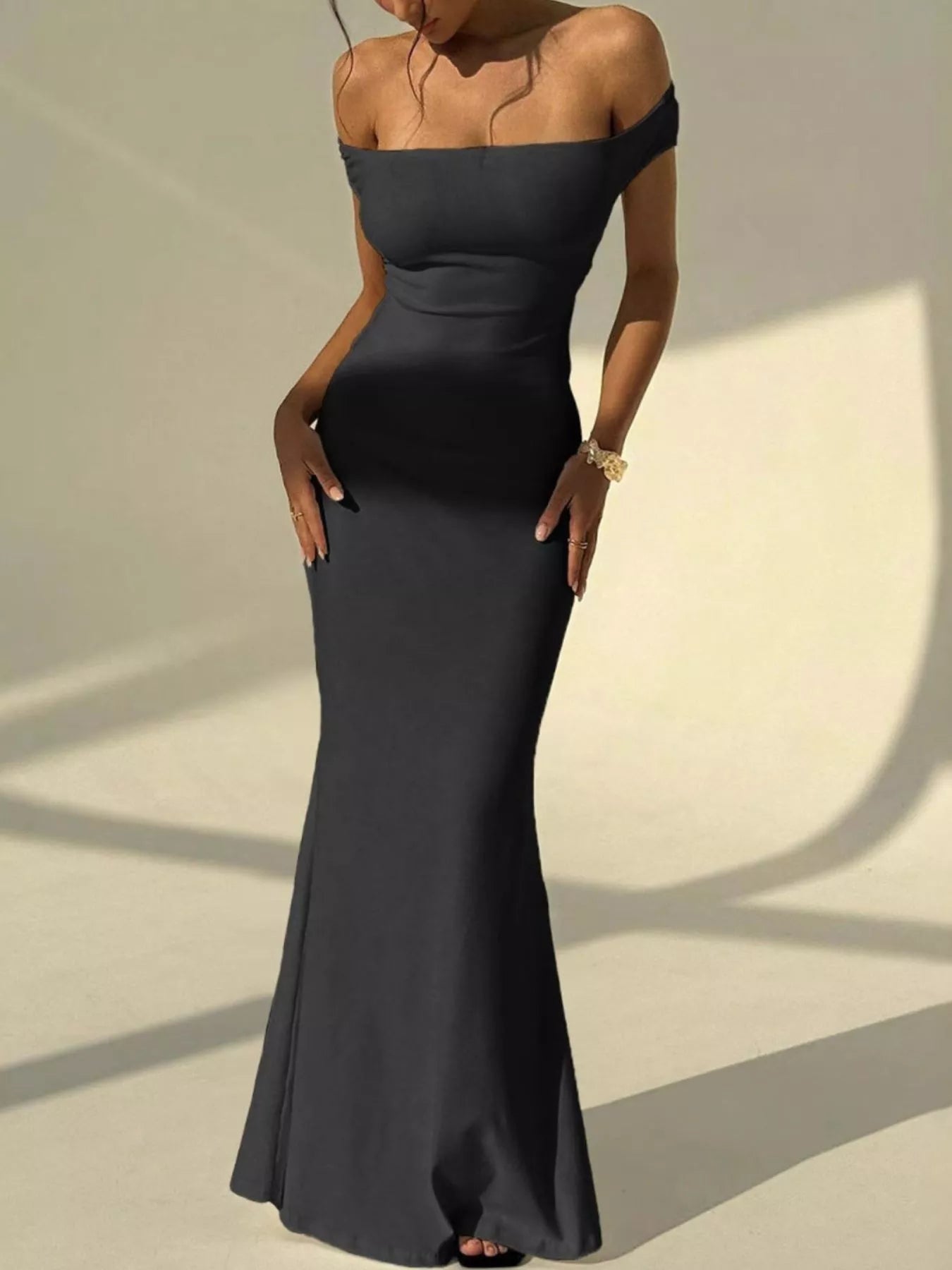 Backless Off-Shoulder Bodycon Mermaid Maxi Dress – BP&J Fashion Co