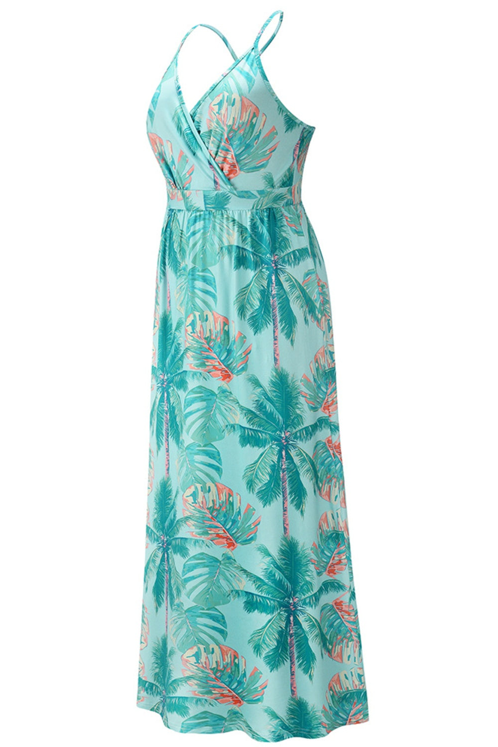 Vestido de tirantes cruzado con estampado cruzado