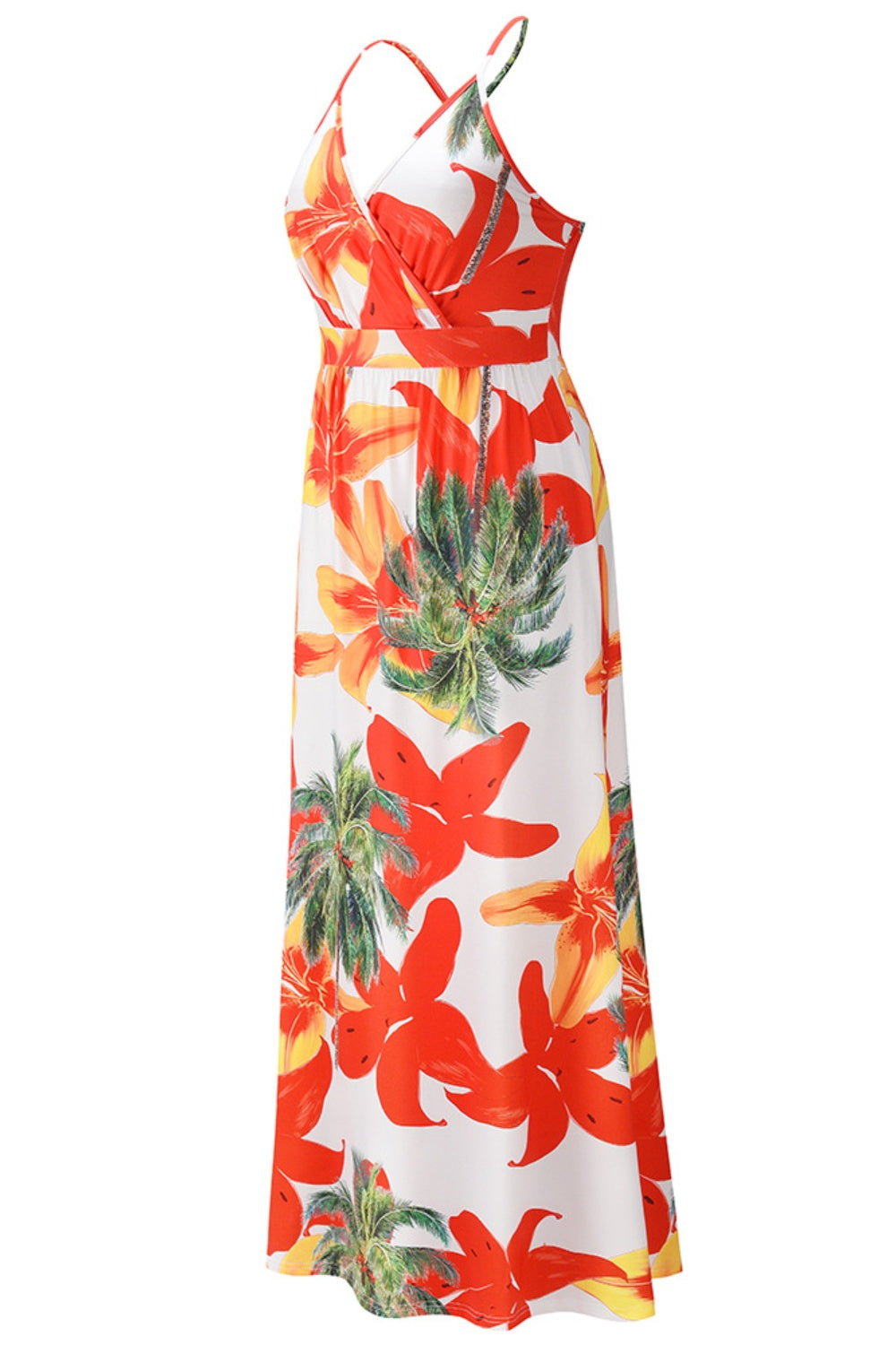 Vestido de tirantes cruzado con estampado cruzado
