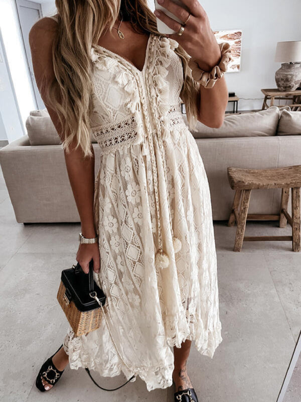 Vestido lencero de encaje elegante para mujer