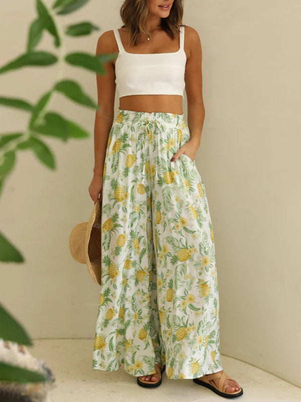 Pantalones casuales de pierna ancha, estilo explosivo, sueltos y de moda casual. 