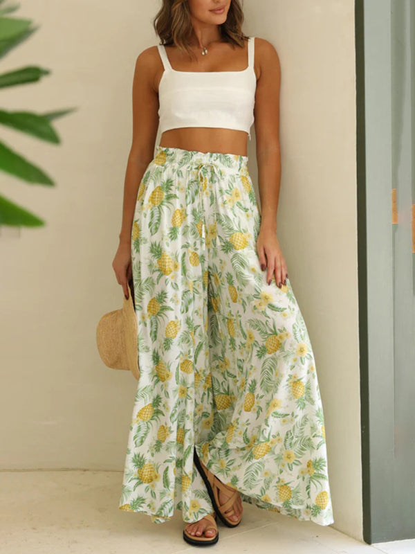 Pantalones casuales de pierna ancha, estilo explosivo, sueltos y de moda casual. 