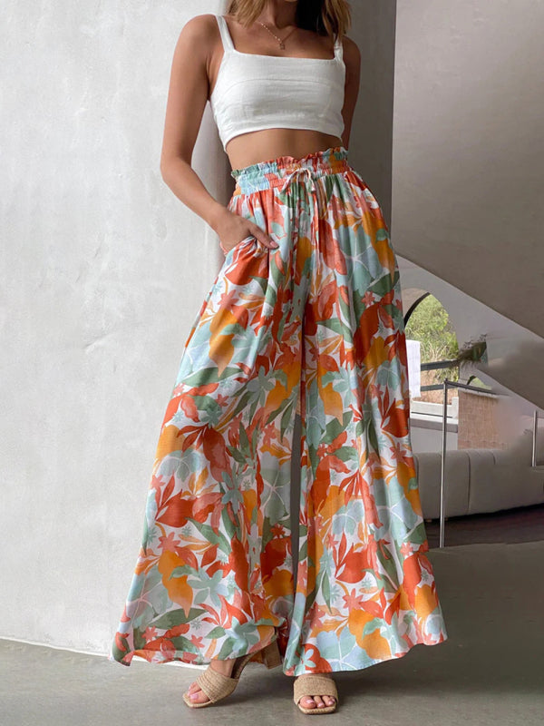 Pantalones casuales de pierna ancha, estilo explosivo, sueltos y de moda casual. 